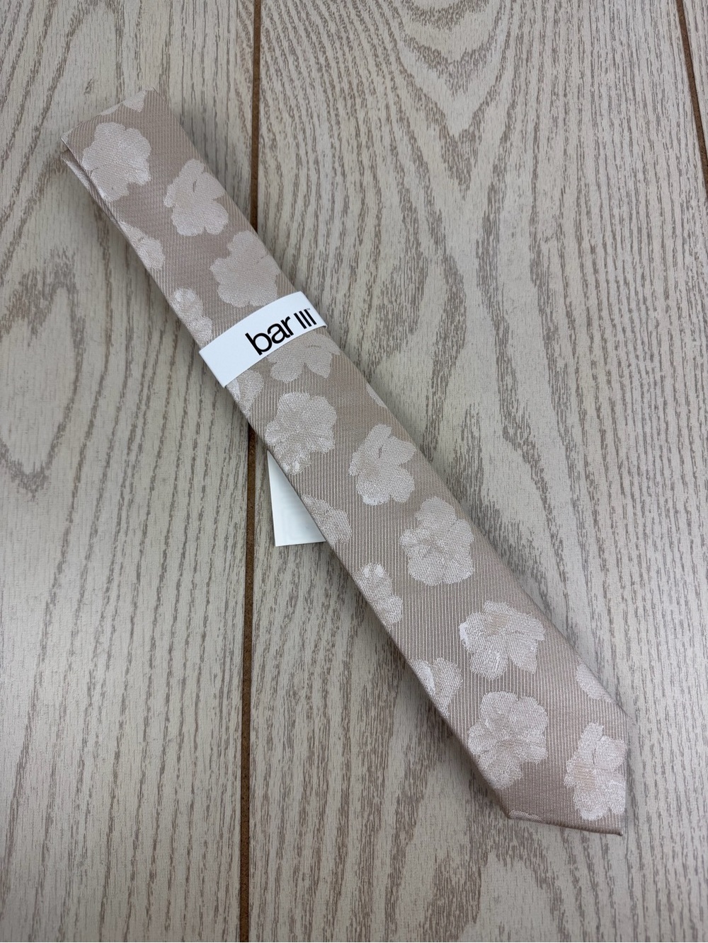 866/867 Bar III Men's Tie Ethereal Solid 260 Taupe $55 Polyester Skinny Slim